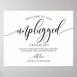 Poster Cérémonie de mariage débranchée - Calligraphie noi
