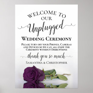 Poster Cérémonie de Mariage Plum Purple Rose Chic Unplugg