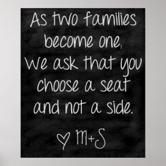 Poster Cérémonie de mariage Signe Choisir un siège non pa