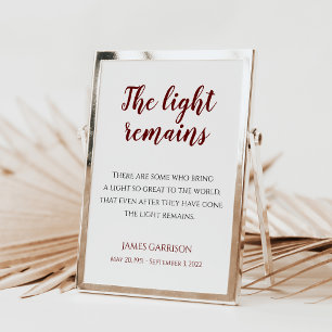 Poster Cérémonie de souvenir de citation de lumière resta