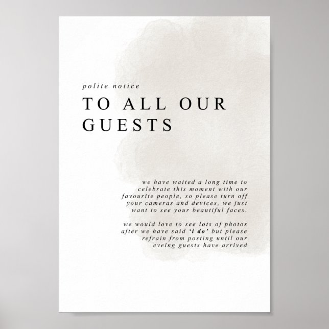 Poster Cérémonie débranchée, aucun signe de téléphone (Devant)