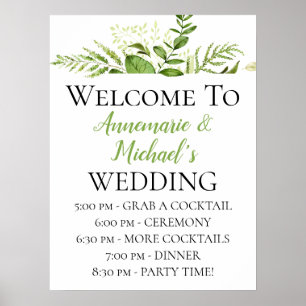 Poster Cérémonie des Mariages de plantes luxuriantes Déta