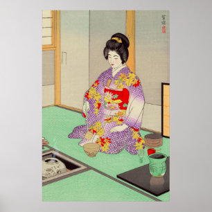 Poster Cérémonie du thé Kasamatsu Shiro 1949