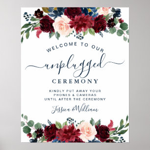 Poster Cérémonie Mariage débranchée de Blush Navy de Bour