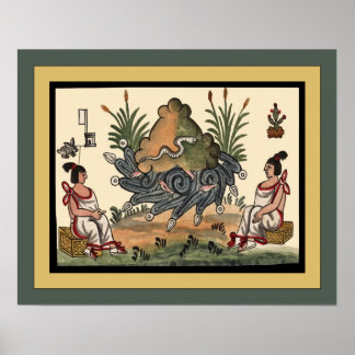Poster Cérémonies aztèques ~ Archéologie ~ Codex Tovar ~