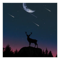 cerf au clair de lune