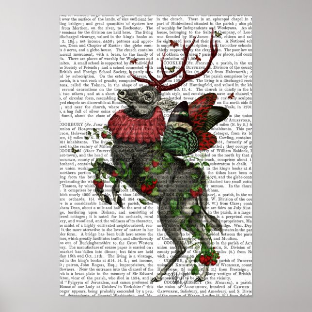 Poster Cerf aux fraises (Devant)