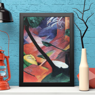 Poster Cerf dans la forêt II de Franz Marc; Reh im Walde