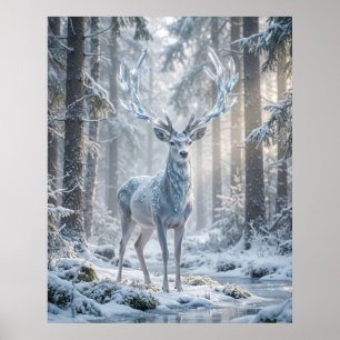 Poster Cerf de cristal Lumière d'hiver