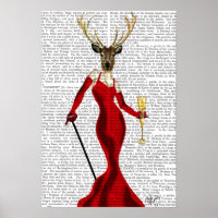 Cerf De Glamour En Rouge