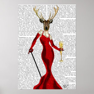 Poster Cerf De Glamour En Rouge