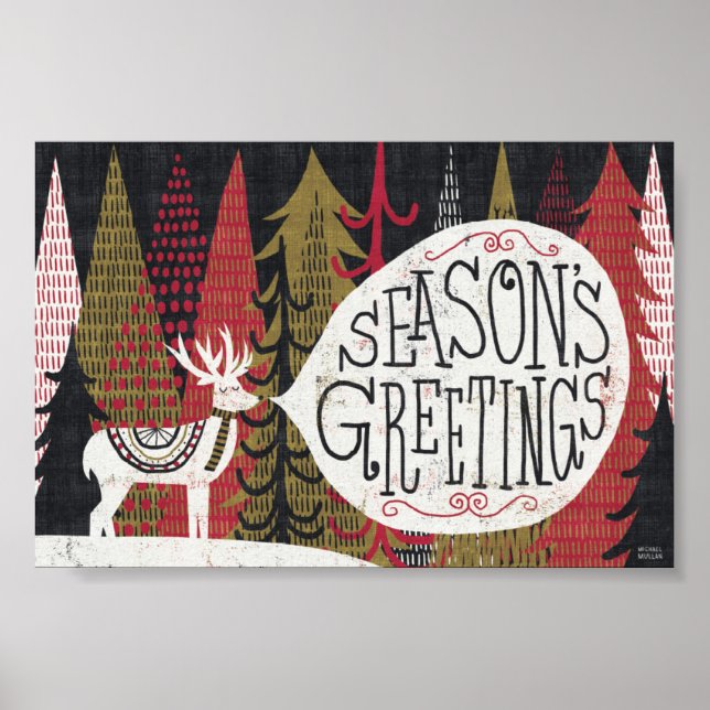 Poster Cerf de Noël (Devant)
