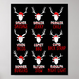 Poster Cerf de Noël drôle Chasse aux cerfs Chasseurs Tout