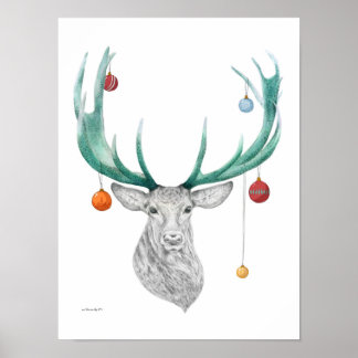 Poster Cerf de Noël, Noël, Fête, Nouvel An 2015