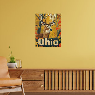 Poster Cerf de Virginie de l'Ohio