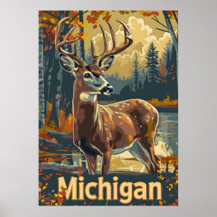 Poster Cerf de Virginie du Michigan