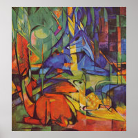 Cerf en forêt par Franz Marc