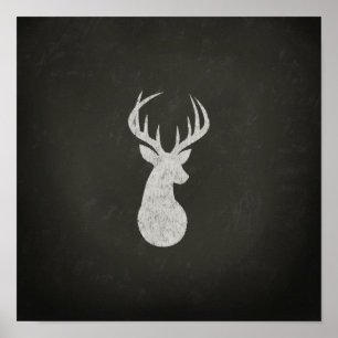 Poster Cerfs communs avec le dessin de craie