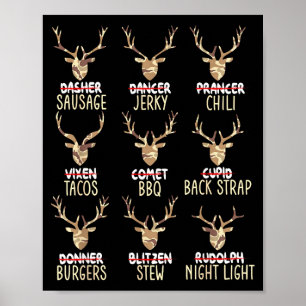 Poster Cerfs de Noël drôles de chasse aux chasseurs tout