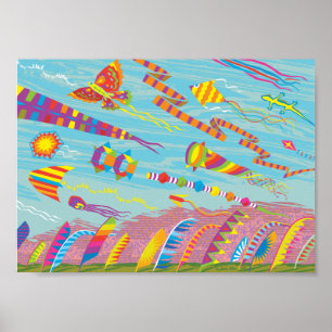 Poster Cerfs-volants et bannières