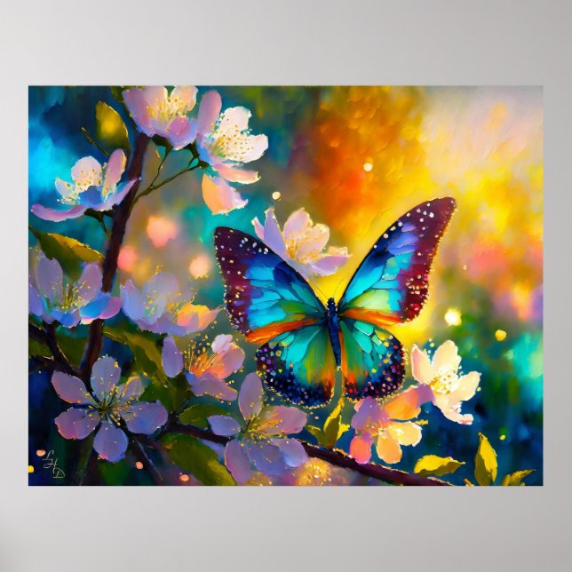 Poster Cerise Imaginaire Sunrise Papillon  (Devant)