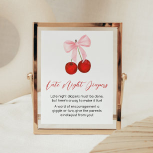 Poster Cerise sur le Baby shower supérieur Late Night Dia
