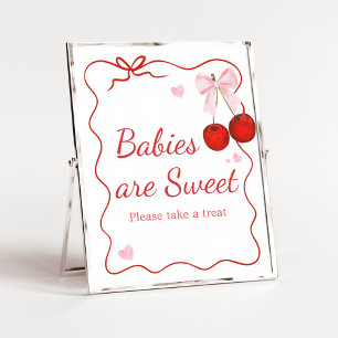 Poster Cerise sur le Baby shower supérieur Les bébés sont