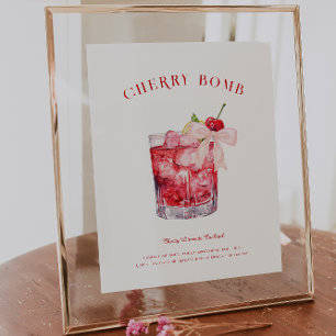 Poster Cerise sur le dessus Boisson signature pour l'en
