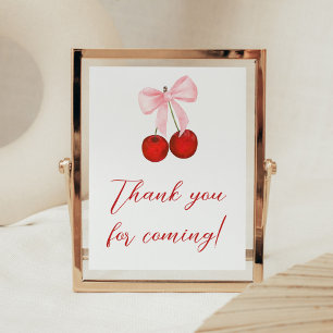 Poster Cerise sur le Merci de Baby shower supérieur pour