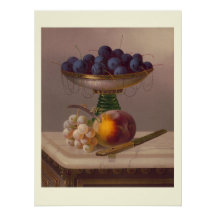 Cerises, pêches et pépins de raisin