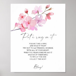Poster Cerisier en fleurs - jeu du printemps pour se fian