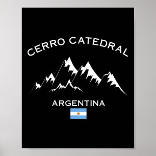 Poster Cerro Catedral Argentina Station de ski Andes Moun