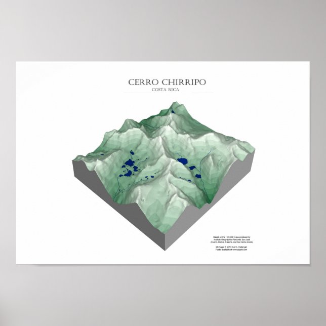 Poster Cerro Chirripo, Costa Rica (Devant)