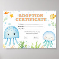 Certificat d'adoption d'un animal de compagnie pou