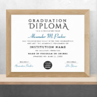Certificat de logo dégradé bleu blanc élégant simp
