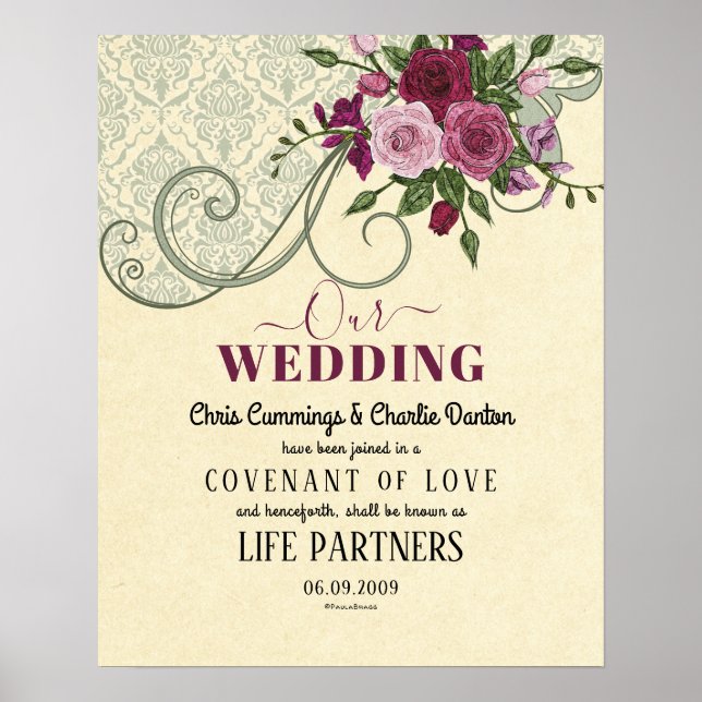 Poster Certificat de Mariage "Alliance d'amour" LifePartn (Devant)