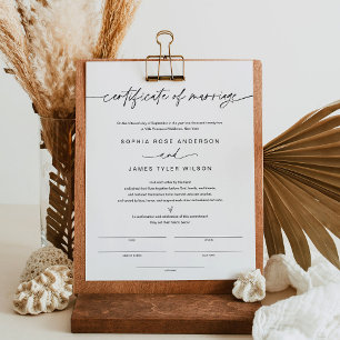 Poster Certificat de mariage EVERLEIGH 8.5x11