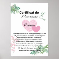 Certificat de Marraine