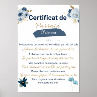 Poster certificat de Parrain
