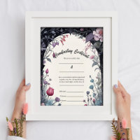 Certificat de port gothique Floral Garden