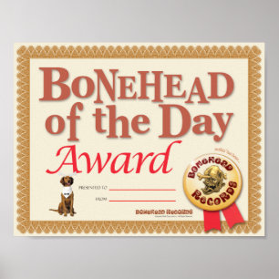 Poster Certificat de prime Bonehead