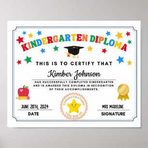Poster Certificat d'études de la maternelle