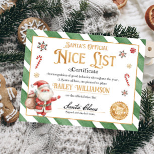 Poster Certificat Nice Approuvé Père Noël