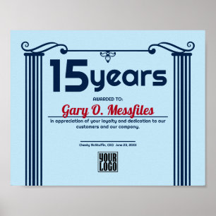 Poster Certificat universel d'anniversaire des employés