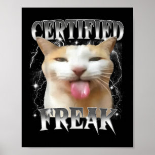 Poster Certifié Freak Manger Cement Drôle Maudit Cat Sill