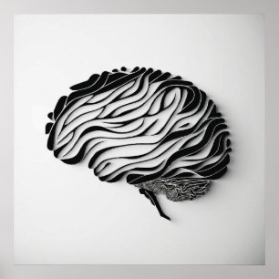 Poster cerveau Abstrait