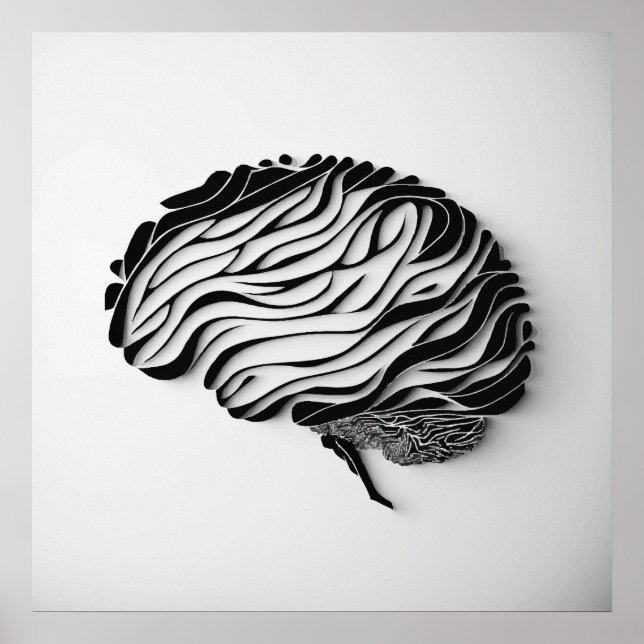 Poster cerveau Abstrait (Devant)