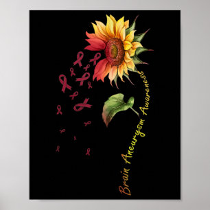 Poster Cerveau Aneurie Sensibilisation Chemise tournesol