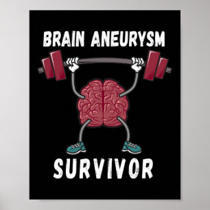 Poster Cerveau Aneurie Sensibilisation Survivant Cadeau