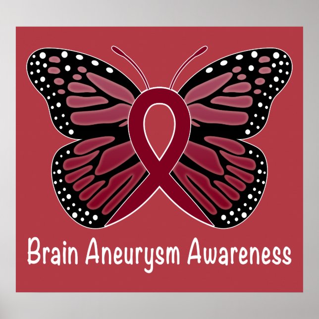 Poster Cerveau Aneurysme Beurre Sensibilisation Ruban (Devant)